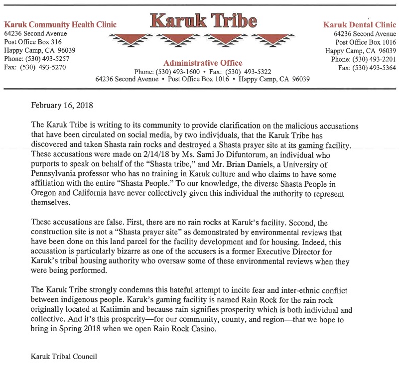 KarukTribePublicStatement2.16.2018