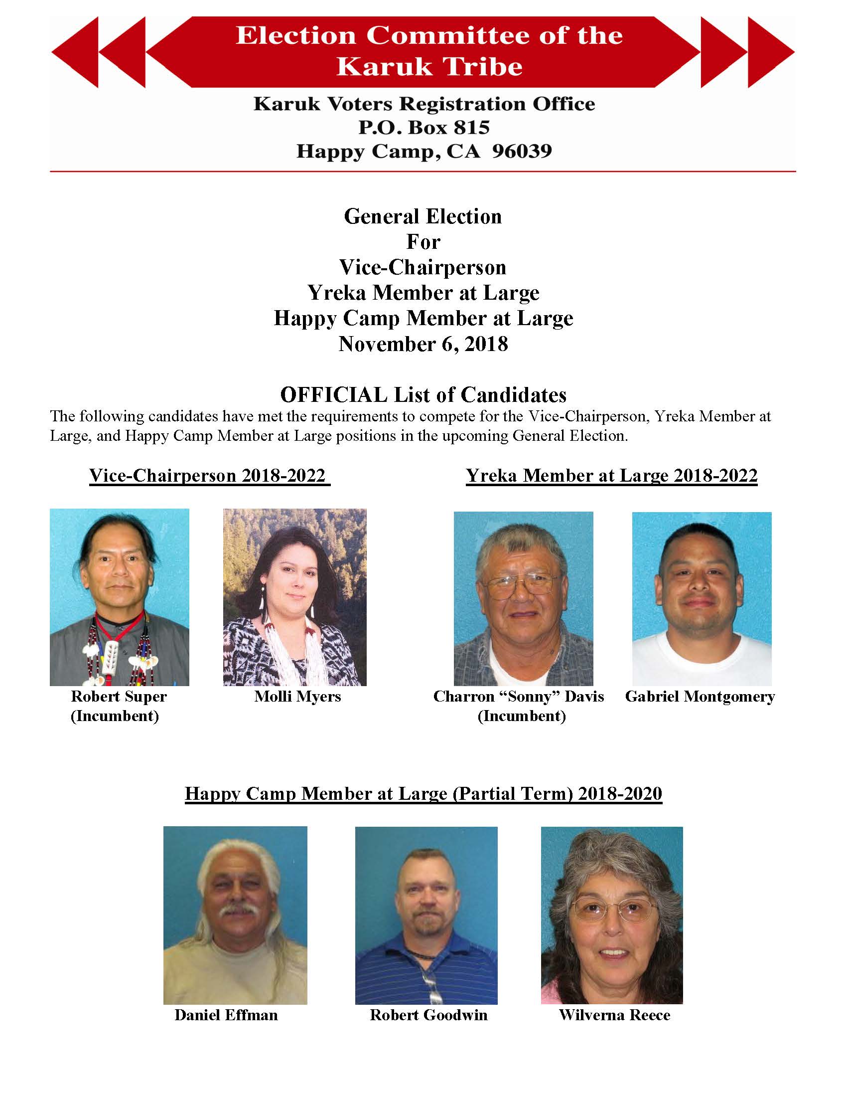 2018 OFFICIAL Candidates Flyer PDF